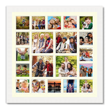 Load image into Gallery viewer, Extra Large Multi Photo Picture Frame Holds 16 5"x5" and 4 8"x8" photos in a White Frame - Multi Photo Frames
