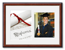 Load image into Gallery viewer, Graduation Photo Frame in a Walnut Stain Wood - Multi Photo Frames
