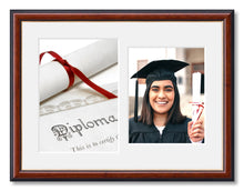 Load image into Gallery viewer, Graduation Photo Frame in a Walnut Stain Wood - Multi Photo Frames
