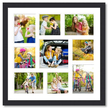 Load image into Gallery viewer, Large Multi Aperture Photo Frame Holds 9 Photos | Black Frame - Multi Photo Frames
