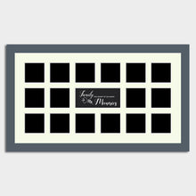 Load image into Gallery viewer, Large Multi Photo Family Picture Frame Holds 16 4x4 Photos in a Grey Wood Frame - Multi Photo Frames
