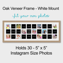 Load image into Gallery viewer, Large Multi Photo Frame Holds 30 - 5" x 5" Photos in a 30mm Wide Oak Veneer Frame - Multi Photo Frames
