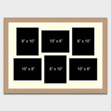 Load image into Gallery viewer, Large Multi Photo Frame Holds 6 8"x10" Photos in 30mm Oak Veneer Frame - Multi Photo Frames
