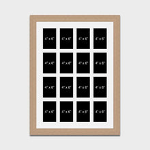 Load image into Gallery viewer, Large Multi Photo Frame to Hold 16 4"x6" photos in a 30mm Oak Veneer Frame - Multi Photo Frames
