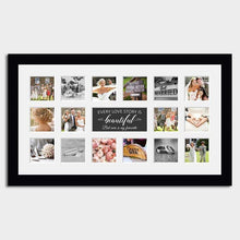 Load image into Gallery viewer, Large Multi Photo Love Collage Frame Holds 16 4x4 Size Photos in a 33mm Black Frame - Multi Photo Frames
