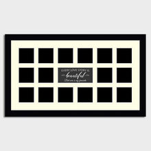 Load image into Gallery viewer, Large Multi Photo Love Collage Frame Holds 16 4x4 Size Photos in a 33mm Black Frame - Multi Photo Frames
