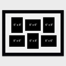 Load image into Gallery viewer, Large Multi Photo Picture Frame 6 Apertures for 8x6 photos in a 33mm Black Frame - Multi Photo Frames
