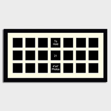 Load image into Gallery viewer, Large Multi Photo Picture Frame for 21 4"x4" Photos in a 33mm Black Wood Frame - Multi Photo Frames
