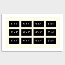Load image into Gallery viewer, Large Multi Photo Picture Frame Holds 12 6"x4" Photos in a 33mm White Wood Frame - Multi Photo Frames
