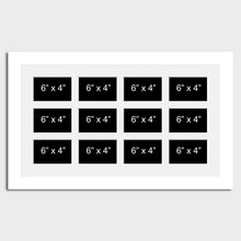 Load image into Gallery viewer, Large Multi Photo Picture Frame Holds 12 6"x4" Photos in a 33mm White Wood Frame - Multi Photo Frames
