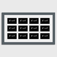 Load image into Gallery viewer, Large Multi Photo Picture Frame Holds 12 6"x4" Photos in a 40mm Dark Grey Frame - Multi Photo Frames
