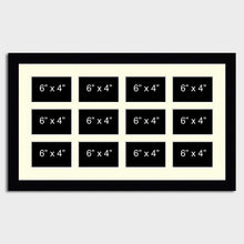 Load image into Gallery viewer, Large Multi Photo Picture Frame Holds 12 6"x4" photos in a Black Wooden Frame - Multi Photo Frames
