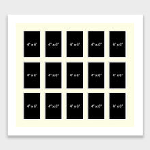 Load image into Gallery viewer, Large Multi Photo Picture Frame Holds 15 4"x6" Photos in a 33mm White Wood Frame - Multi Photo Frames
