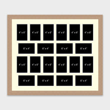 Load image into Gallery viewer, Large Multi Photo Picture Frame Holds 20 4"x6" Mixed Shape Photos in a 30mm Oak Veneer Frame - Multi Photo Frames
