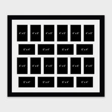Load image into Gallery viewer, Large Multi Photo Picture Frame Holds 20 6" x 4" photos in a 33mm Black Wooden Frame - Multi Photo Frames
