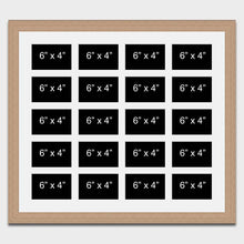 Load image into Gallery viewer, Large Multi Photo Picture Frame Holds 20 6"x4" Photos in a 30mm Oak Veneer - Multi Photo Frames

