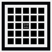 Load image into Gallery viewer, Large Multi Photo Picture Frame Holds 25 Instagram 4"x4" Photo in a 33mm Black Frame - Multi Photo Frames
