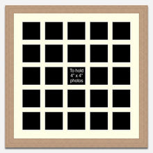 Load image into Gallery viewer, Large Multi Photo Picture Frame Holds 25 Instagram Size 4x4 Photos in an Oak Veneer Frame - Multi Photo Frames
