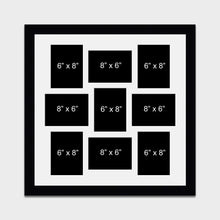 Load image into Gallery viewer, Large Multi Photo Picture Frame Holds 9 8"x6" Photos in a 33mm Black Frame - Multi Photo Frames
