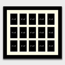 Load image into Gallery viewer, Large Multi Photo Picture Frame in Black to hold 15 4"x6" photos in a 33mm Black Frame - Multi Photo Frames
