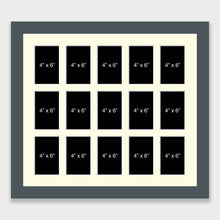 Load image into Gallery viewer, Large Multi Photo Picture Frame in Grey to hold 15 4"x6" photos in a Grey Frame - Multi Photo Frames
