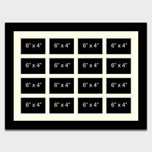 Load image into Gallery viewer, Large Multi Photo Picture Frame to Hold 16 6"x4" Photos in a 33mm Black Wood Frame - Multi Photo Frames
