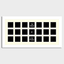 Load image into Gallery viewer, Large Multi Photo Picture Frame to hold 21 4"x4" photos in a 33mm Wide White Frame - Multi Photo Frames
