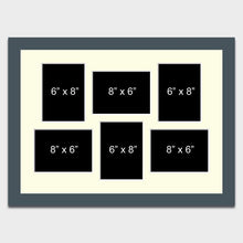 Load image into Gallery viewer, Large Multi Photo Picture Frame to Hold 6 8x6 Photos in a 40mm Dark Grey Frame - Multi Photo Frames
