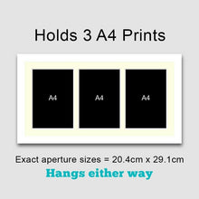 Load image into Gallery viewer, Mulit-Photo Frame to hold 3 A4 certificates/photos in a White Wood Frame - Multi Photo Frames
