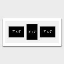 Load image into Gallery viewer, Multi Photo Frame Holds 3 5"x7" Mixed Shape Photos in a White Wood Frame - Multi Photo Frames
