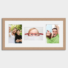 Load image into Gallery viewer, Multi Photo Frame Holds 3 5"x7" Mixed Shape Photos in an Oak Veneer Frame - Multi Photo Frames
