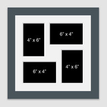 Load image into Gallery viewer, Multi Photo Frame - Holds 4 6" x 4" photos in a Grey Frame - Multi Photo Frames
