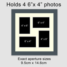 Load image into Gallery viewer, Multi Photo Frame - Holds 4 6" x 4" photos in a Grey Frame - Multi Photo Frames
