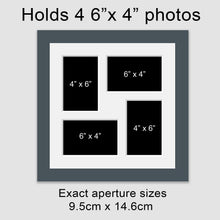 Load image into Gallery viewer, Multi Photo Frame - Holds 4 6" x 4" photos in a Grey Frame - Multi Photo Frames
