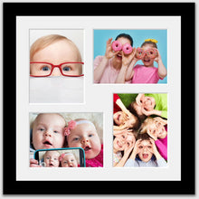 Load image into Gallery viewer, Multi Photo Frame Holds 4 6"x8" Photos in a Black Wood Frame - Multi Photo Frames
