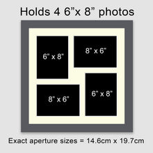 Load image into Gallery viewer, Multi Photo Frame Holds 4 6"x8" Photos in a Grey Wood Frame - Multi Photo Frames
