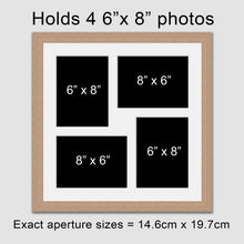 Load image into Gallery viewer, Multi Photo Frame Holds 4 6"x8" Photos in an Oak Veneer Frame - Multi Photo Frames
