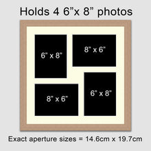 Load image into Gallery viewer, Multi Photo Frame Holds 4 6"x8" Photos in an Oak Veneer Frame - Multi Photo Frames
