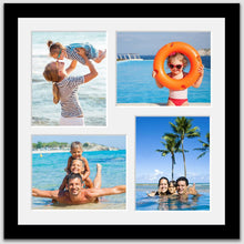 Load image into Gallery viewer, Multi Photo Frame Holds 4 8" x 10" Photos in a Black Wood Frame - Multi Photo Frames
