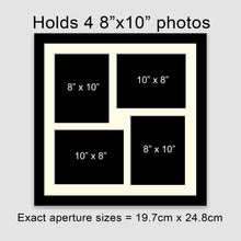 Load image into Gallery viewer, Multi Photo Frame Holds 4 8" x 10" Photos in a Black Wood Frame - Multi Photo Frames
