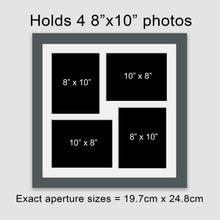 Load image into Gallery viewer, Multi Photo Frame Holds 4 8" x 10" Photos in a Grey Wood Frame - Multi Photo Frames
