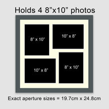 Load image into Gallery viewer, Multi Photo Frame Holds 4 8" x 10" Photos in a Grey Wood Frame - Multi Photo Frames
