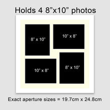 Load image into Gallery viewer, Multi Photo Frame Holds 4 8" x 10" Photos in a White Wood Frame - Multi Photo Frames
