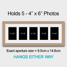 Load image into Gallery viewer, Multi Photo Frame Holds 5 6"x4" Photos in a 20mm Oak Veneer Frame - Multi Photo Frames
