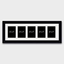 Load image into Gallery viewer, Multi Photo Frame Holds 5 7"x5" Photos in a 22mm Black Wood Frame - Multi Photo Frames
