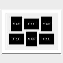 Load image into Gallery viewer, Multi Photo Frame Holds 6 8"x6" Photos in a 33mm White Wood Frame - Multi Photo Frames
