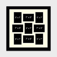 Load image into Gallery viewer, Multi Photo Frame Holds 9 5"x7" Photos in a 33mm Black Wood Frame - Multi Photo Frames
