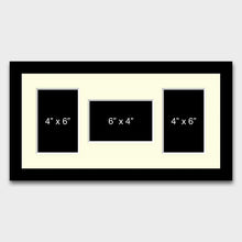 Load image into Gallery viewer, Multi Photo Frame to hold 3 4" x 6" Mixed Photos in a black frame - Multi Photo Frames
