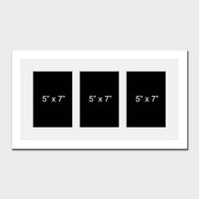 Load image into Gallery viewer, Multi Photo Frame to hold 3 5"x7" Photos in a White Wood Frame - Multi Photo Frames
