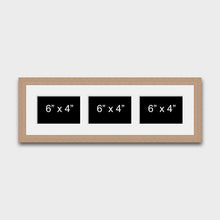 Load image into Gallery viewer, Multi Photo Frame to hold 3 6" x 4" Photos in an Oak Veneer Frame - Multi Photo Frames
